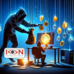An illustration of Cryptojacking, metaphorically depicting a shadowy figure draining energy and digital coins from weakened computers and smartphones, representing the covert and insidious nature of this cyber threat
